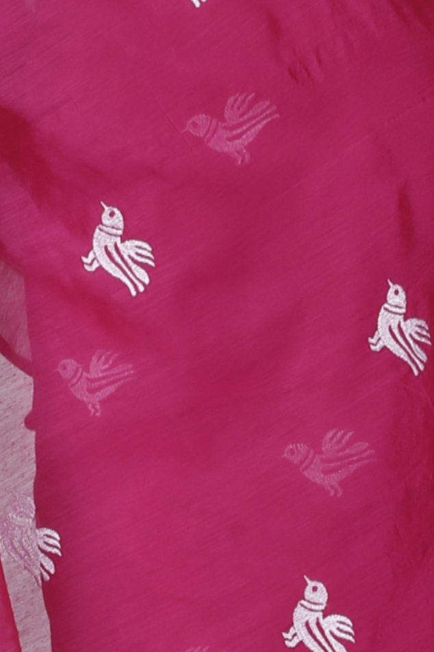 Pink Blended Cotton Thulasi Hand Loom Saree (1187)